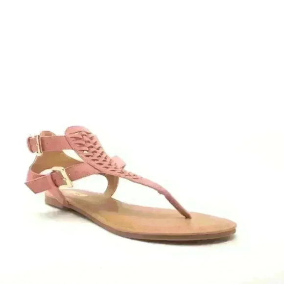 Dusty Rose Double Buckle Gladiator Sandal - Picture 1 of 3